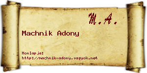 Machnik Adony névjegykártya